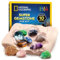 NATIONAL GEOGRAPHIC Super Edelstein Ausgrabungsset - 10 echte Edelsteine, Grabwerkzeuge & Vergrößerungsglas, Wissenschaftskits für Kinder 8-12, Kristalle
