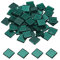 sourcing map Mosaik Fliesen Glas Fliesen Glanz Kristall Glas Stücke Masse Quadrat Glitzer Kristall 2 x 2cm für Haus Dekoration Basteln Handwerk Pack von 50(200g Dunkel Grün)