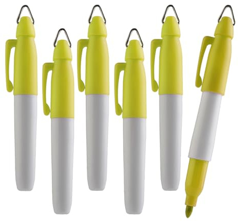 TH Golf Mini-Permanentmarker | Schnelles Trocknen | feine Spitze | 6 Stück (gelb)