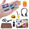 SPERMUOY Wichtel zubehör Miniatur Laptop,12 Stück Miniatur Wichtel Zubehör,Simulation Metall Laptop Handy und Tablet, Mini Brille Hamburger Cola Pommes Getränke Tablett