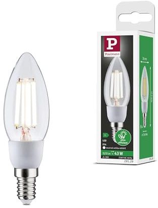 Paulmann 29129 Eco-Line Filament 230V LED Kerze E14 525lm 2,5W 4000K Klar Leuchtmittel