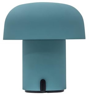 Kooduu - Sensa Kleine Tragbare Tischlampe - Dimmbar, Kabellos, mit Akku und über USB aufladbar, im Vintage Look für das Wohnzimmer, Türkis