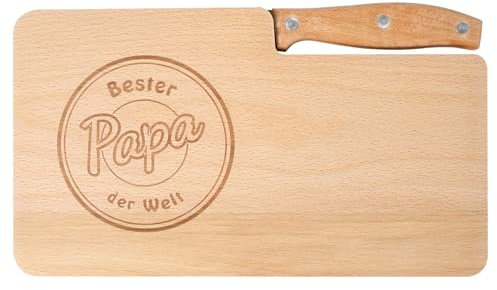 Cadeaux pour papa - Cadeau de fête des pères pour papa - Planche à découper en bois « Bester Papa der Welt » - Planche à découper en bois pour la fête des pères - Cadeau d'anniversaire