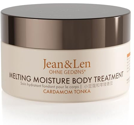 Jean & Len Melting Moisture Body Treatment Cardamom & Tonka, für ein duftendes Pflegeergebnis, für normale Haut, hochwertiger Tiegel, Pflegende Body Butter, ohne Parabene & Silikone, vegan, 200 ml