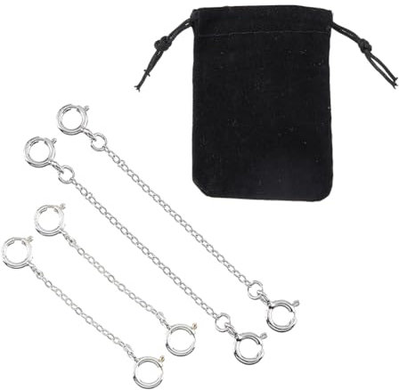 DICOSMETIC 4 Stück Sterling Silber Kettenverlängerung 2 Stile Fußkettchen Verlängerung Federring Verschlüsse Armband Verschlüsse Verlängerung Schmuckherstellung Ketten Für Frauen DIY