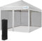 Quictent Tonnelle 3 x 3 avec 4 côtés, abri d'événement étanche avec Sac, Tente de Jardin avec moustiquaire, pour fête, Vacances, Piscine, Gris
