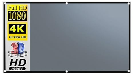 PuRoxx Pantalla de proyector 16:9 Metal Anti luz 84 100 120 130 Pulgadas Revestimiento óptico Gris proyección de Lona Reflectante portátil (Color : 130 Inch, Size : 1)