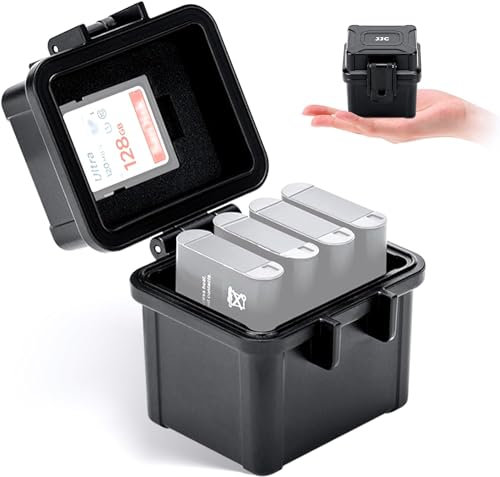 JJC 2IN1 Étui pour Carte mémoire et Batterie d'appareil Photo résistant à l'eau pour 4X Nikon EN-EL19 EN-EL10 / Rioch DB-110 / Fujifilm NP-50 + 2X CF Express Type B/XQD + SD + 4X Micro SD