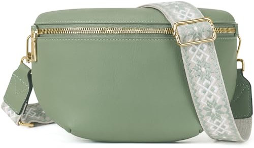 Roulens Kleine Damen Umhängetaschen,Elegant Bauchtasche Damen,Umhängetasche aus Veganes PU Leder,Crossbody Bag Damen,RFID Blockierung Kartenschlitz Brusttasche mit Verstellbar Abnehmbar Breiter Gurt
