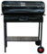 Barbecue a Legna e Carbonella in Ferro, con Ruote, Regolabile su 2 Altezze, Griglia in Acciaio (70x38 cm)