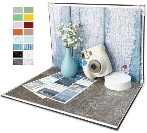 Ctrizsel Photo Backdrop Board Studio Kit with 8PCS 16Patterns Food Photography Small Portable Photo Setting Casual Item Photography 16.5 * 11.5 Inch