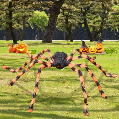 Generisch Halloween Deko Outdoor Spinne 2024,Riesen Spinne Halloween,Dekorationen, Schwarze, Weiche, Haarige, Gruselige Spinne, Outdoor-Hof-Party,Realistische Große Spinnen Requisiten 60cm,90cm,120cm