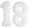 Vthoviwa 40 Zoll/18 Farbens Luftballon Zahlen 18/81 Weiß, Helium Luftballon 18/81. Geburtstag Foil Ballon, 0-90 Folienballon 18/81 Party Dekoration