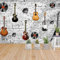 XLMING Musique De Guitare Nostalgique Pour Mur De Briques Papier Peint 3D Intissé Salon Canapé Chambre À Coucher Salle Manger Intérieure Murale-400cm×280cm