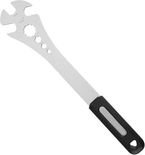 Bike Pedal Wrench, 7 in 1 Bicycle Pedal Removal Tool with 320mm Long Handle, Multi-use 15mm,21mm 10T 9/16 Pedal Removal Tool and 10mm/8mm/6mm Hexagon Hole