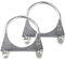 HARY 2Pcs 45mm Exhaust Clamp, Heavy Duty U-Shaped Car Clamp, M8 Pipe Clamp Ø45mm, Galvanized U-Bolt Clamp for Motorcycle and Car Exhaust Pipes