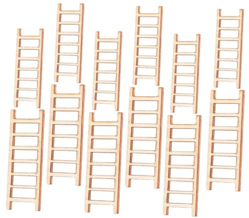 KONTONTY 40 Stück Mini Holzleitern Für DIY Projekte Miniatur Garten Dekorationszubehör Ideal Für Puppenhaus Mikro Landschaften Und Kreative Bastelideen Aus Hochwertigem