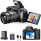 4K Photography Digital Camera 12X Optical Zoom 3 270° Flip Screen Xenon Flash, 72MP Vlogging Camera for YouTube Photography Beginners with WiFi & HDMI, Anti-shake, 64GB SD Card, 2 Batteries