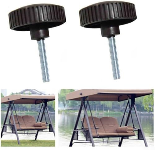 2pcs Canopy Fixing Screws Bolt Plastic Screws, Plastic Fixing Screw Knob Canopies Garden Swing Fittings For Garden Swing Chairs, Used To Attach A Canopy Frame To A Garden Swing, 5.7×7cm, Black