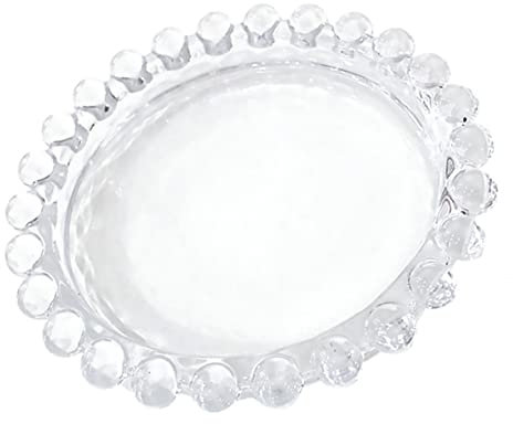 Cabilock Assiette Verre Transparent Avec Bord Perlée Assiette Dessert Polyvalente Pour Salade Pain Et Fruits Pour Usage Quotidien Cuisine