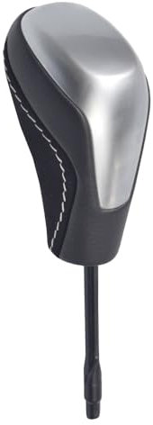 Yoegerery Automatisch Leder Schaltknäufe Schaltknauf Kopf für BMW E81 E82 E87 E90 E91 E92 E93 E84 E61 E60 E36 E46 E39 E38 E53 E83 Z3 (Silber-2, Lang Typ)