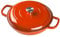 Warmiehomy Enamelled Cast Iron Pot with Lid,Orange 3.2L Non-stick Shallow Dutch Oven,Ovenproof Casserole Pot Cooking Stockpot for Induction and Oven Safe,30cm