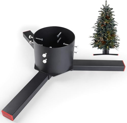 EFUTURETIME Weihnachtsbaumständer Gross Verstellbarer Ø8-14cm Baumstämme, Christbaumständer Metall Abnehmbare für Echte Bäume 160-260cm, Tannenbaumständer für Outdoor und Innen Verwendbar, Schwarz
