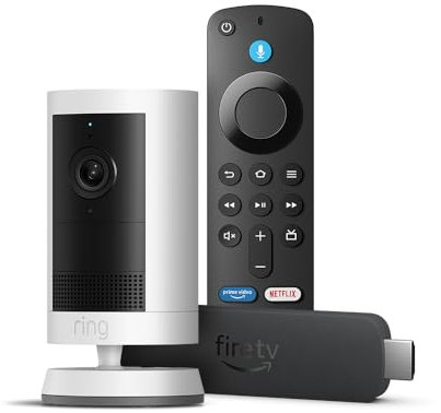 Amazon Fire TV Stick 4K + Die neue Ring Außenkamera Plus Akku (Outdoor Camera Plus)