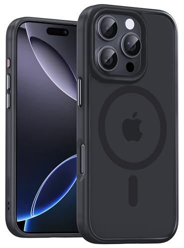 UNBREAKcable Magnetic for iPhone 16 Pro Max Case(6.9), Compatible with MagSafe, Full Camera Protection, Built-in Magnetic Ring, Drop Protection Shockproof Slim iPhone Cover, Anti-Fingerprint - Black