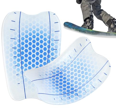Shin Guards for Skiing - 2 Pack Reusable Gel Pads | Anti Shock Protectors for Ski and Snowboard Boots, Comfort and Safety for Kids, Teenagers, Men and Women