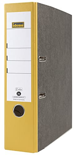 Idena 303064 - Ordner für DIN A4, 8 cm breit, Wolkenmarmor, gelb, 1 Stück