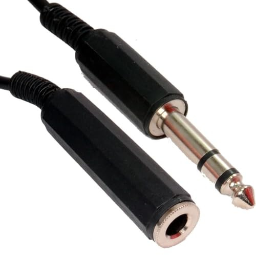 kenable 6.35mm Screened Stereo Jack Extension Audio Cable COILED 6m [6 metres]