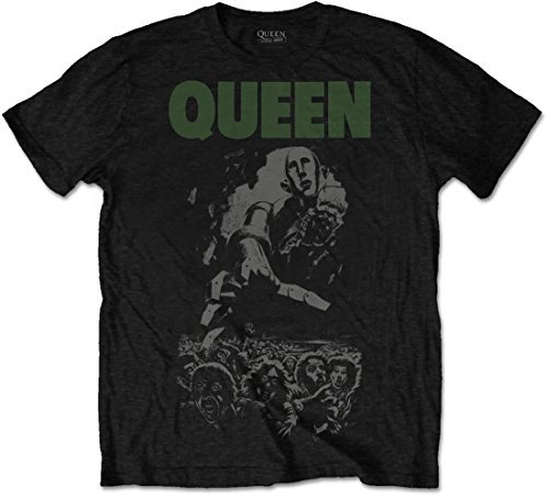 Plastic Head Queen 'News of the World 40th Anniversary Full Cover' T-Shirt, Schwarz, XXL