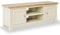 Farrow Cream 120cm Large TV Unit for Living Room | Roseland Furniture Fully Assembled Painted Solid Wooden Television Cabinet Stand with Oak Top | Suitable for TVs up to 54 inches