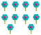 Kochblume 1-3-5-10er Set | Haken S, L, Wandhaken, Küchenhaken, Mehrzweckhaken, Schlüsselhaken | In der bunten Box (türkis-pink, 10er Set S)