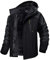 MAGCOMSEN Giacca da sci invernale da uomo, foderata in pile, per esterni, ispessita, impermeabile, antivento, traspirante, con cappuccio rimovibile