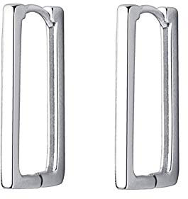 Rechteckige Creolen Sterling Silber 925 Ohrringe für Damen Mädchen Statement Ohrringe Huggie Creolen Baumelnde Ohrringe