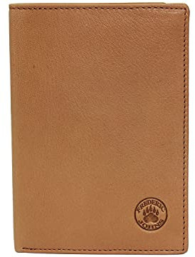 Frédéric Johns Portefeuille Homme - Grand Portefeuille - Portefeuille Cuir Veritable - Porte Carte Homme Cuir Modèle World (Camel)