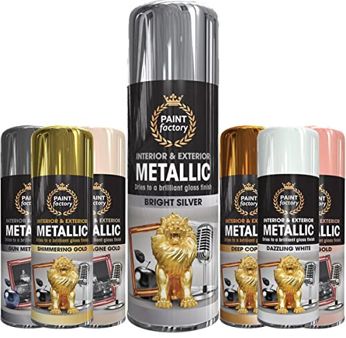 Classic Signature - 1 x Metallic Bright Silver Spray Paint 400ml Multi-Purpose Use, Spray for Metal and Wooden Furniture, Ornaments, Decorative Items and Much More for Interior & Exterior