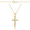 Lumari Gold Goldene Damen Halskette 333 8k Gold Gelbgold Weißgold Kette mit Anhänger Kreuz Gravur