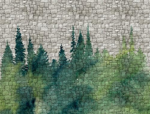 A.S. Création Livingwalls Fototapete Stein Waldtapete Grün Grau 382451 The Wall 3,71 m x 2,80 m Wohnzimmer Schlafzimmer Küche Flur Esszimmer