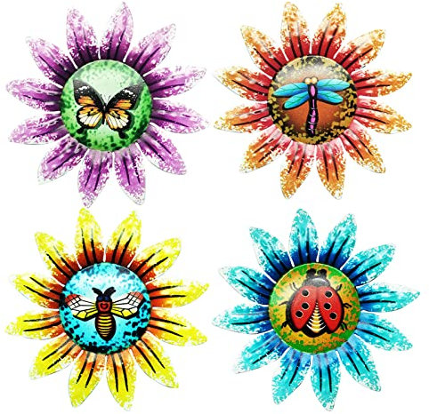 SUNNEKO 3er-Set Große Metall-Kolibri-Gartenornamente für Außenbereich – Wanddeko aus Metall, Große Kolibri-Dekorationen für Garten, Schuppen, Zaun, Hof und Wandaufhängung