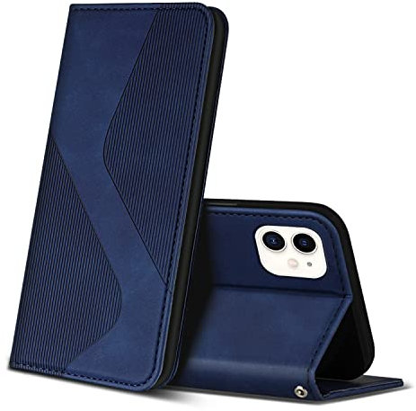 ZONNAVI Coque pour iPhone 12 Mini, Premium Étui Housse en Cuir de Protection avec [Emplacements Cartes] [Magnetique], Clapet Folio Portefeuille pour iPhone 12 Mini (Bleu)