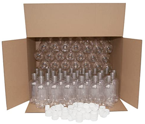 Balliihoo Homebrew Pack Of 70 x 330ml Small Clear PET Plastic Bottles With White Caps