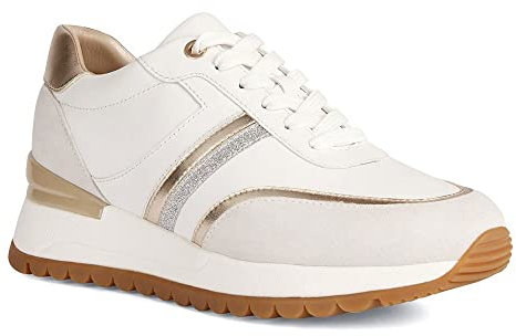 Geox D Desya A, Zapatillas Mujer, White/Off White, 38 EU