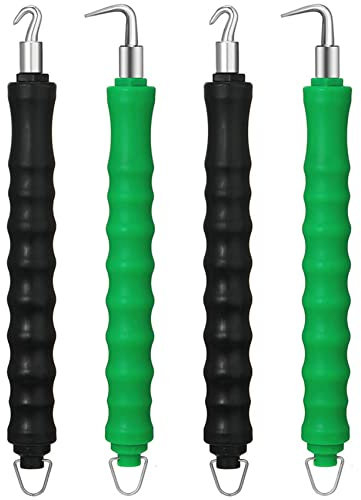 4 Teiliger Automatischer Bewehrungs Draht Twister, Bewehrungs Draht Twister Werkzeug, Bewehrungs Draht Zugdraht, Beton Metall Draht Drehzaun Werkzeug (Gebogener und Gerader)