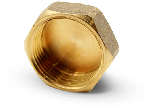 DOJA Barcelona | Tappo a Vite Femmina | Filettatura Interna | Tappo Idraulico Femmina Esagonale 1/2'' | Ottone | Tappi per Tubi Idraulici, Gas, Scarico Lavandino/Lavatrice, Tubo Rubinetto Acqua