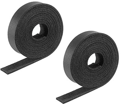 PATIKIL Faux Leather Cord Suede Cord 1cm/0.4 Leather Thread Velvet Cord 100cm/3.28ft for Bracelet, Necklace, Beading, DIY Craft, Black, Pack of 2