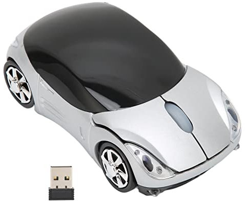 2.4GHz Kabellose Auto Maus, 3D Sportwagen Computer Maus mit LED Scheinwerfern, Ergonomische Optische Mäuse für PC, Computer, Laptop, Tablet