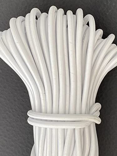 Slantastoffe Rundgummi Gummikordel elastische Kordel 5mm 2m (Weiß)